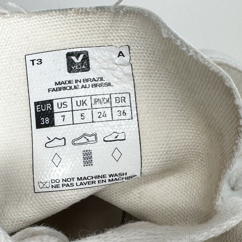 Veja Shoes Women Size 7 V-10 CWL California White Blue Logo Leather Sneakers - Picture 11 of 16